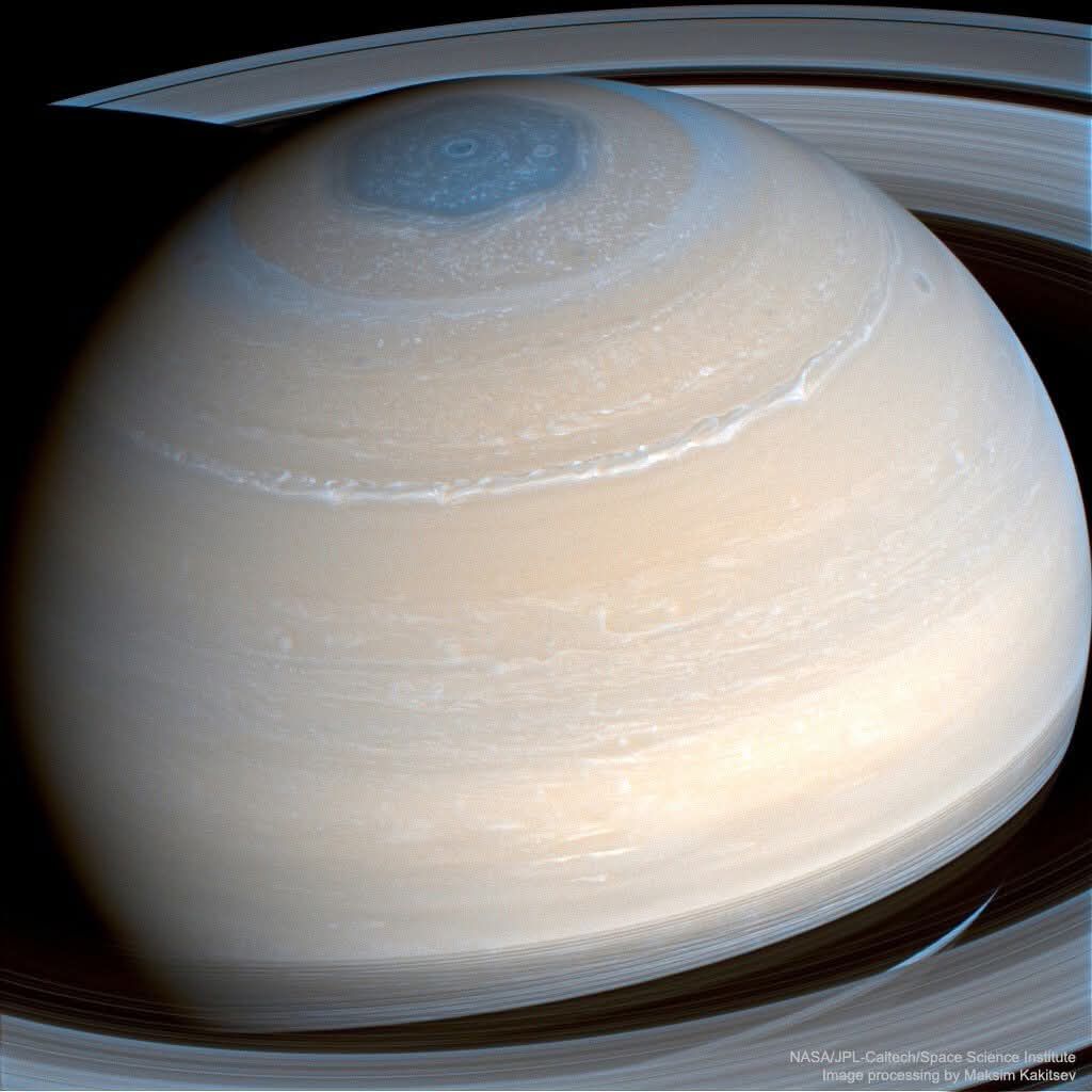 PPOD: Saturn in Infrared Saturn viewed at infrared wavelengths, as