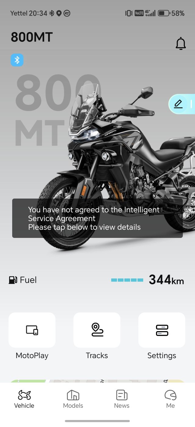 How to fix cf moto 800mt app issue?