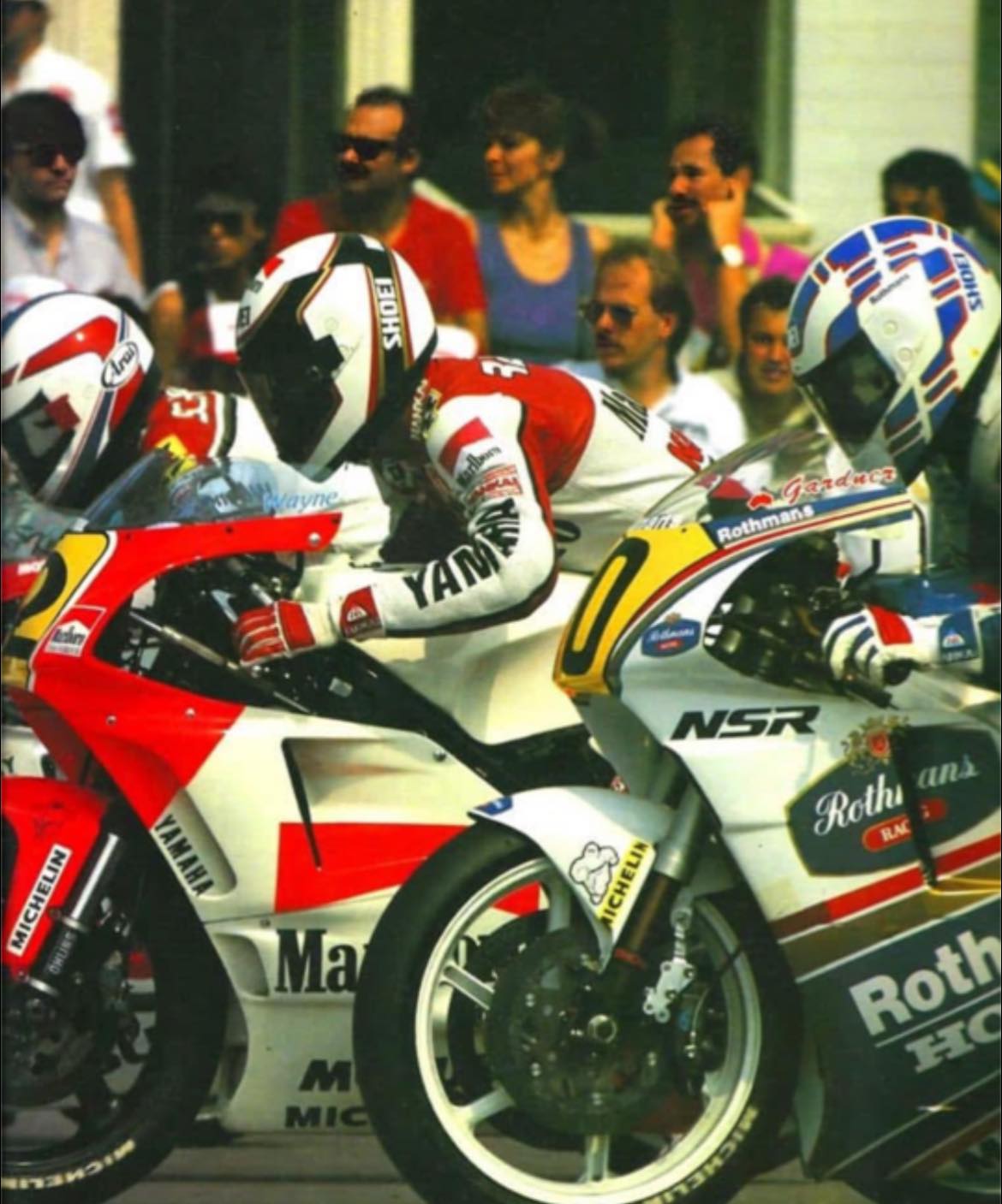 1990 WGP 500cc class with Wayne Gardner and Kevin Schwantz