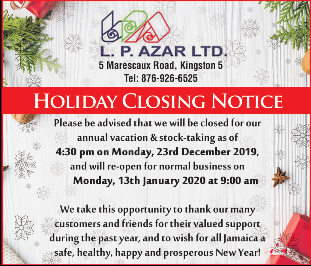 LP Azar Ltd. - A gentle reminder to our valued customers