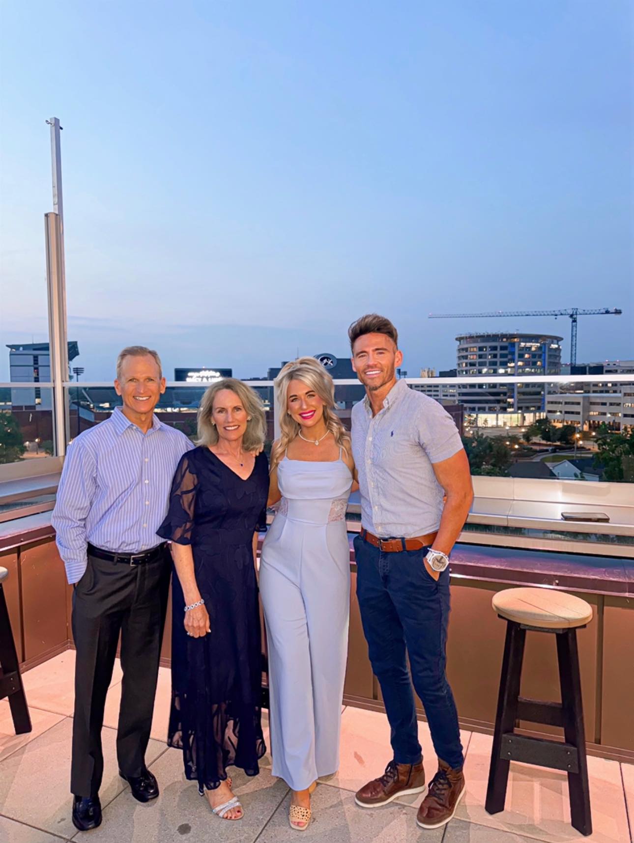 macys rehearsal dinner dresses for Macy and Luke! Such an awesome time with family! Behind us is the University of Iowa stadium, and they put 