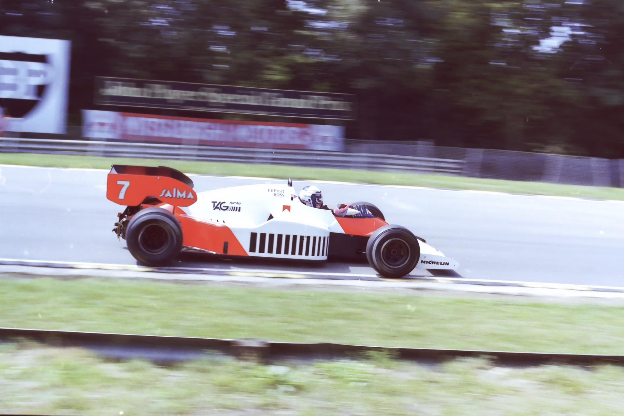 1984 British Grand Prix at Brands Hatch Alain Prost McLaren TAG 
