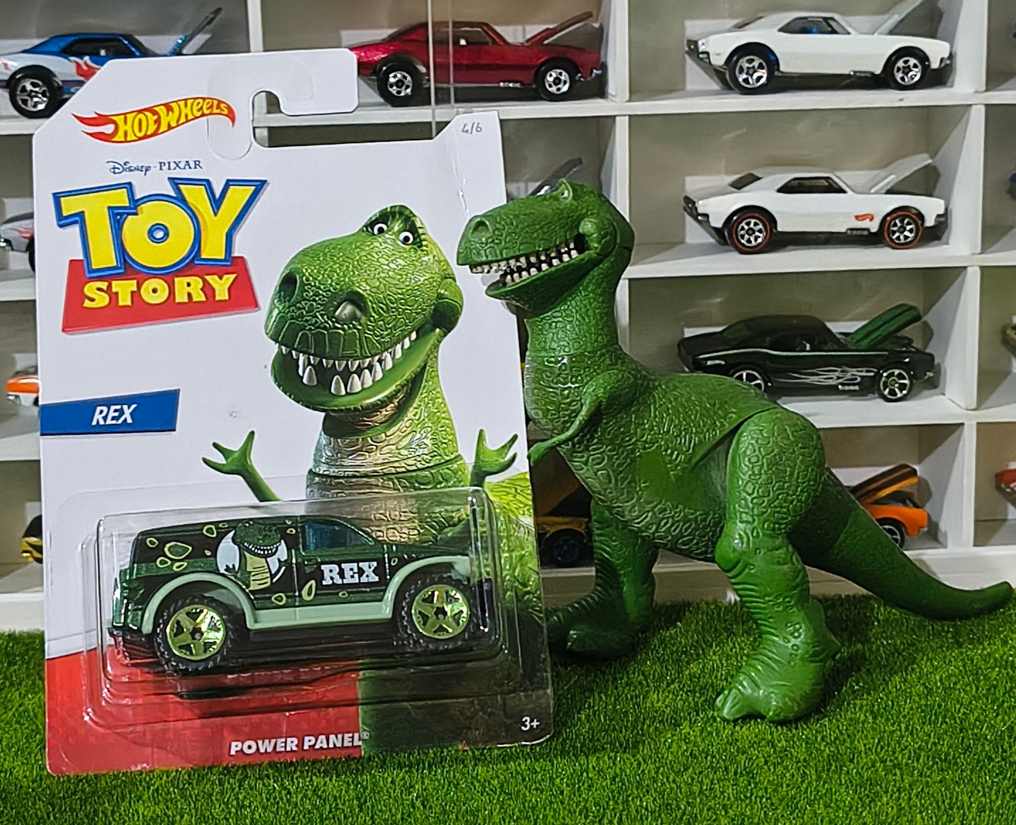 Hot Wheels Power Panel With Rex From Toy Story – Green, 1:64 Scale