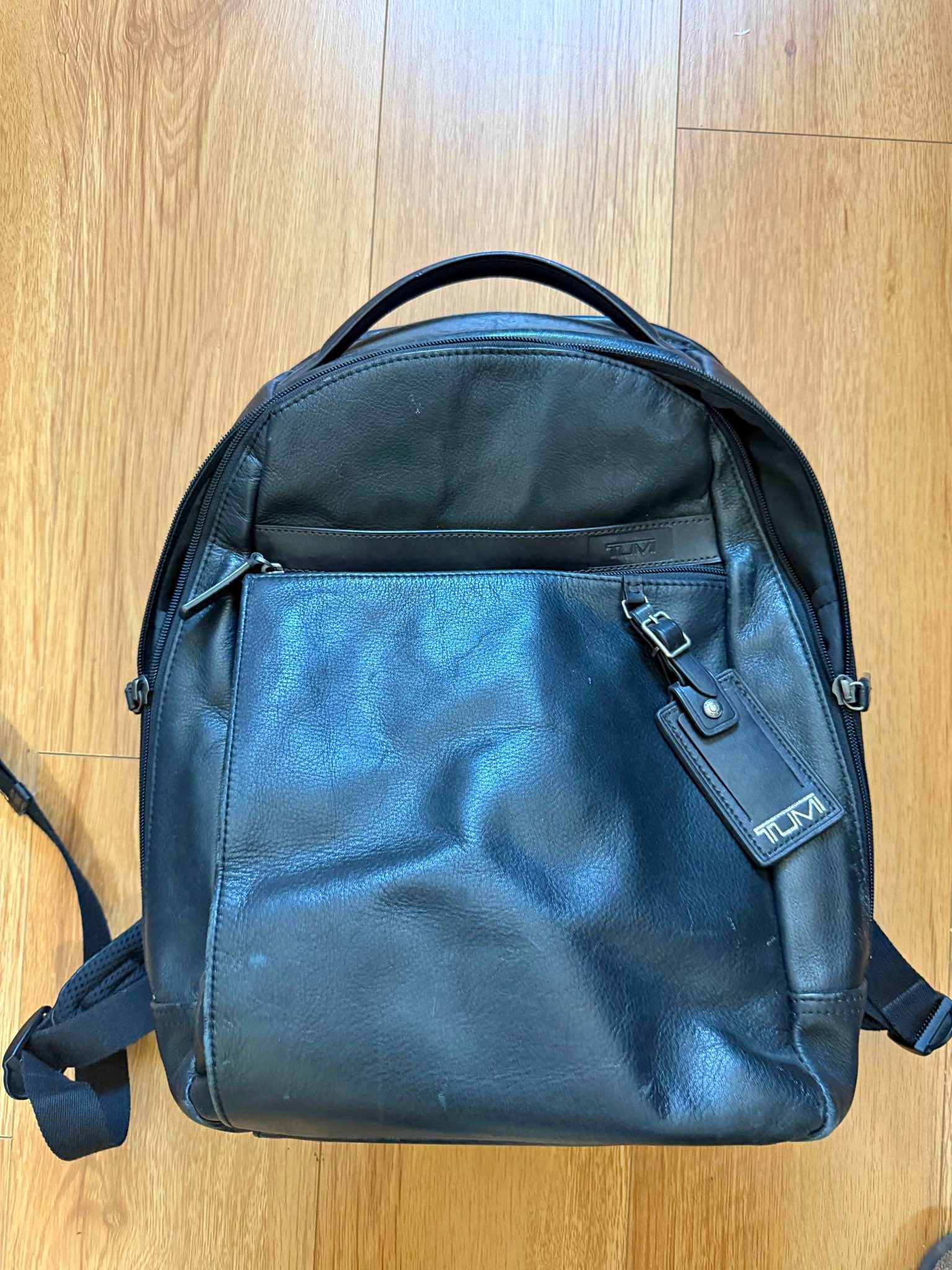 black leather stanton backpack TEMPO GRANDE Zip entry to laptop compartment Laptop Backpack Tumi Gail Laptop