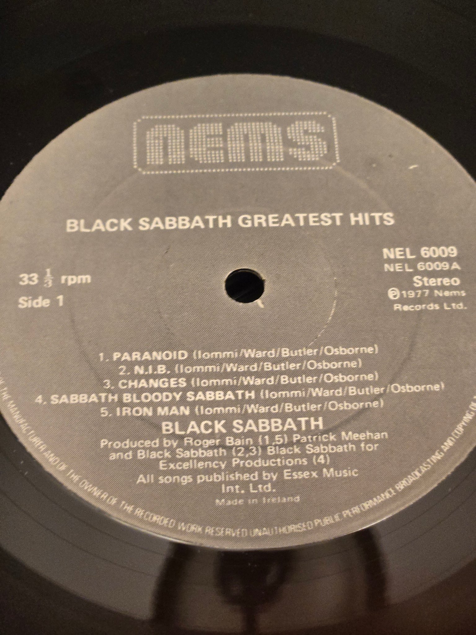 What is this rare Irish Black Sabbath Greatest Hits vinyl pressing?