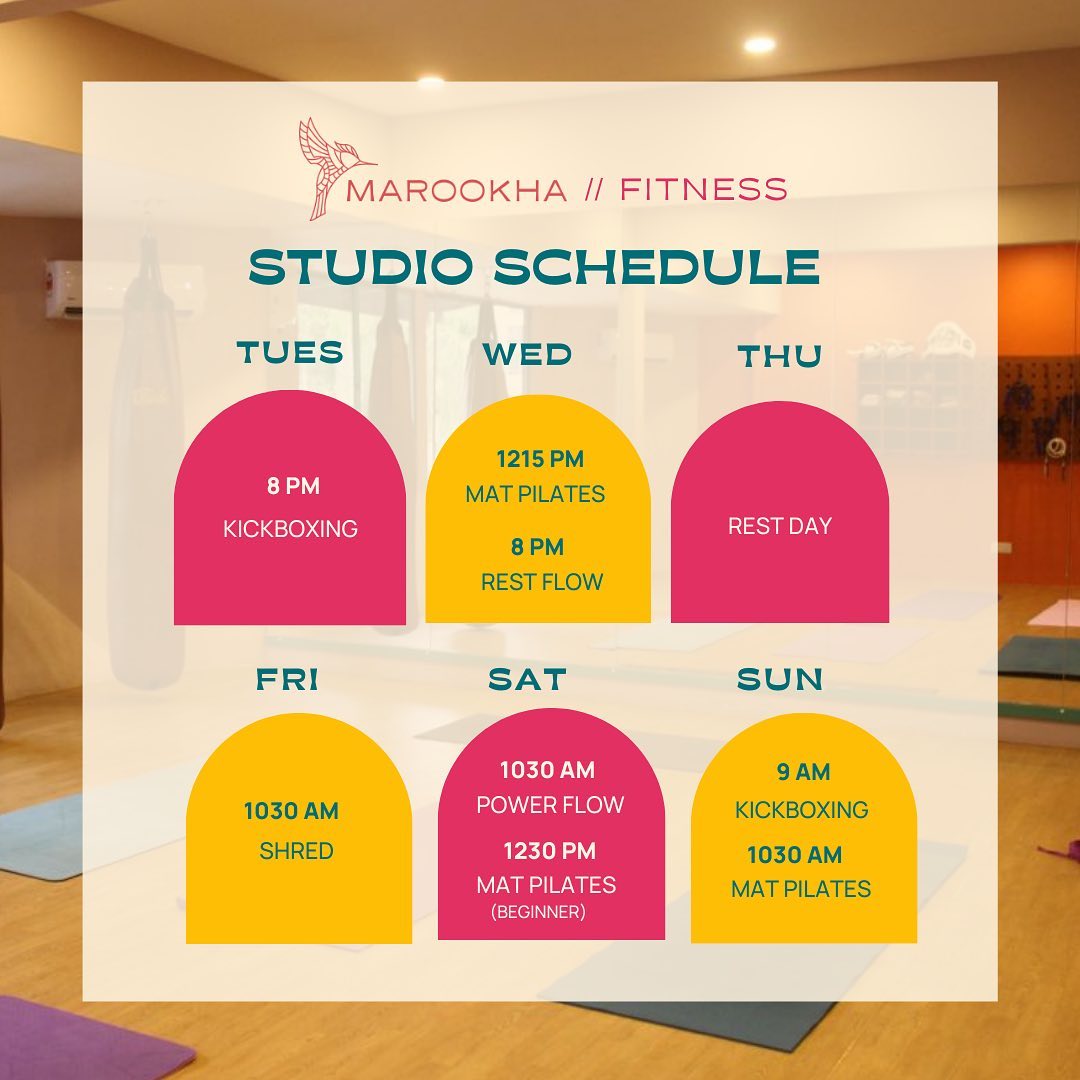 Marookha - Here’s our post Raya workout schedule Classes... | Facebook