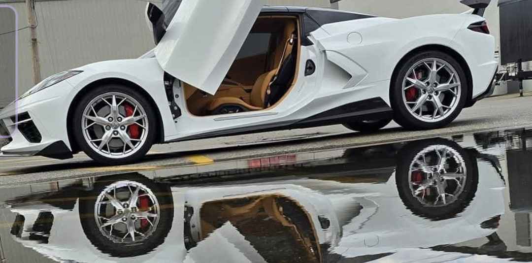 4 GM OEM C8 Wheels. TRIDENT MACHINED-FACE STERLING SILVER-PAINTED ...