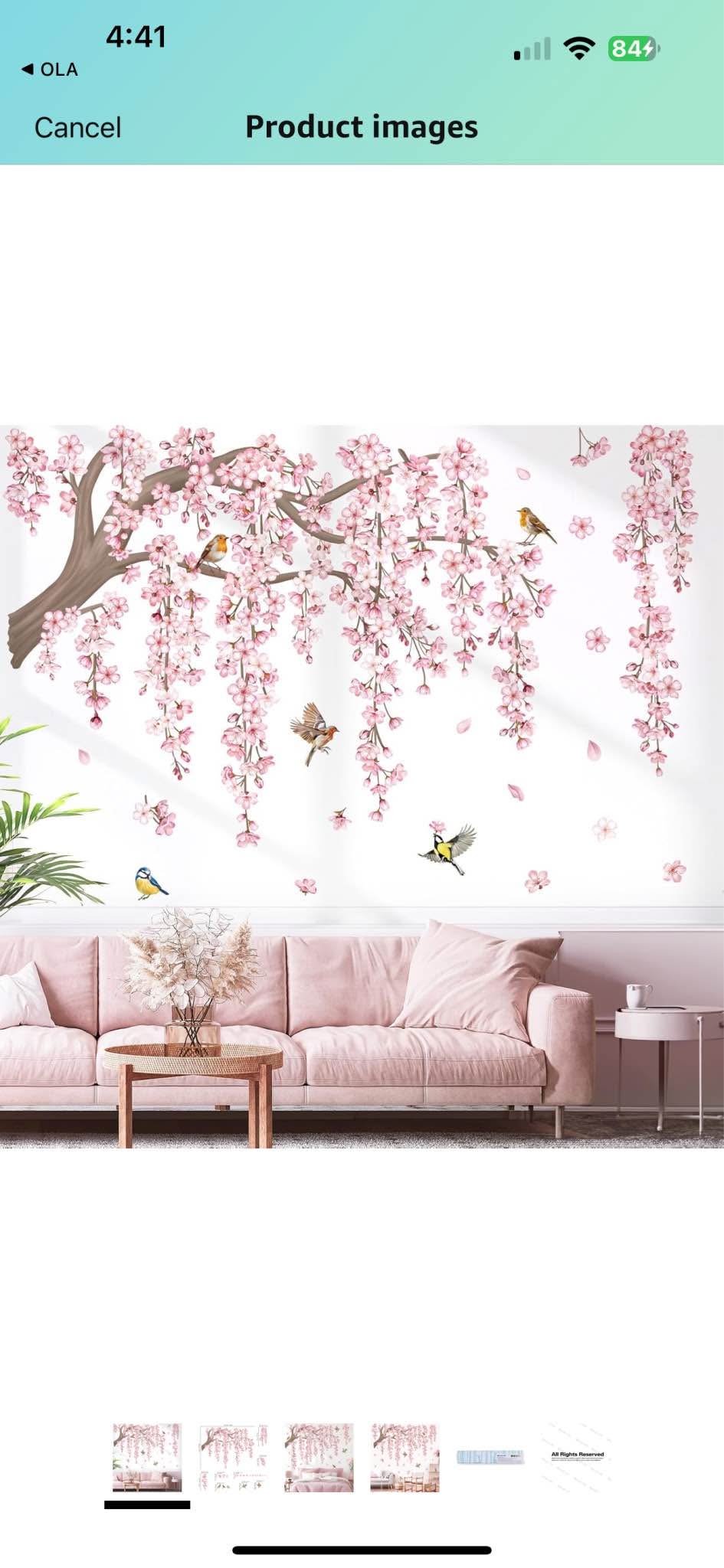 Rittman Bargains | decalmile Large Pink Flower Tree Branch Wall Decals ...