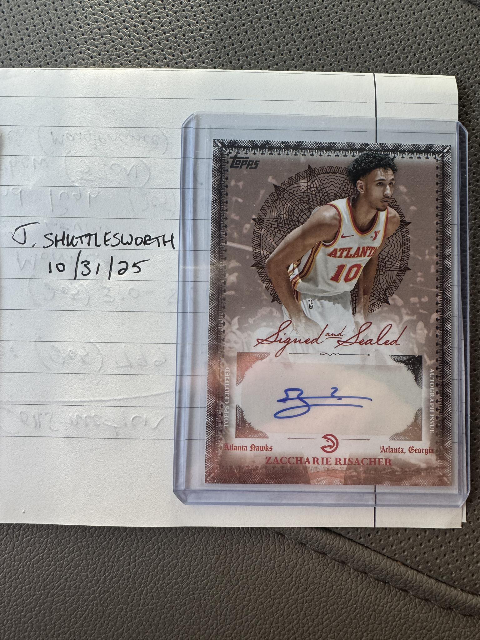 Zaccharie Risacher Auto “Signed and Sealed” /99 Atlanta Hawks NBA 
