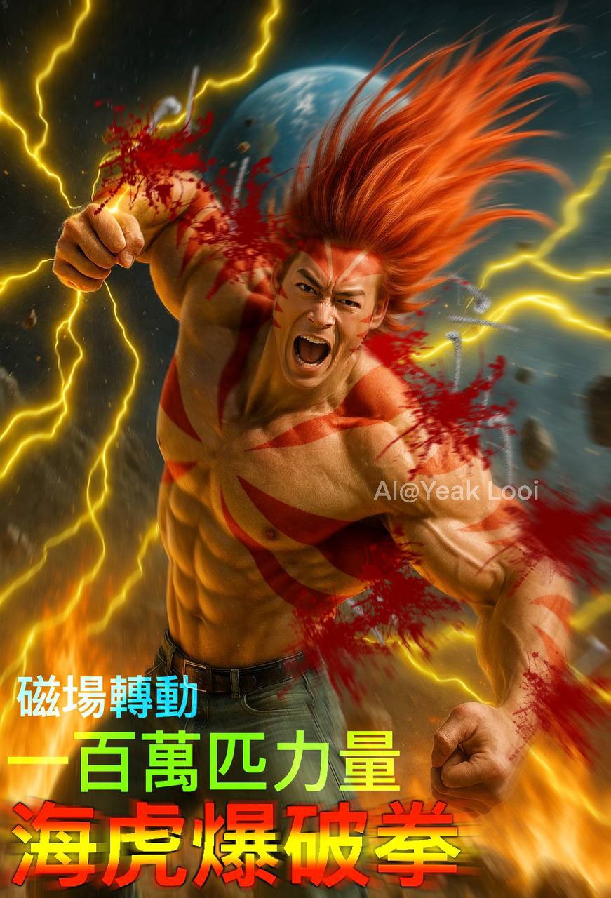 白軍浪海虎一百萬匹力量！！ 海虎爆破拳！！💥👊