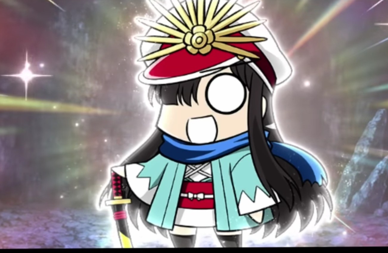 Nobu kills enemies with ease in Fate/Grand Order