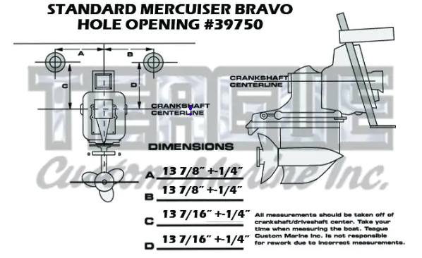 ISO EXHAUST: TRANSOM TIP E-TOP WITH TAPERED FLANGE TAILPIPES STOCK