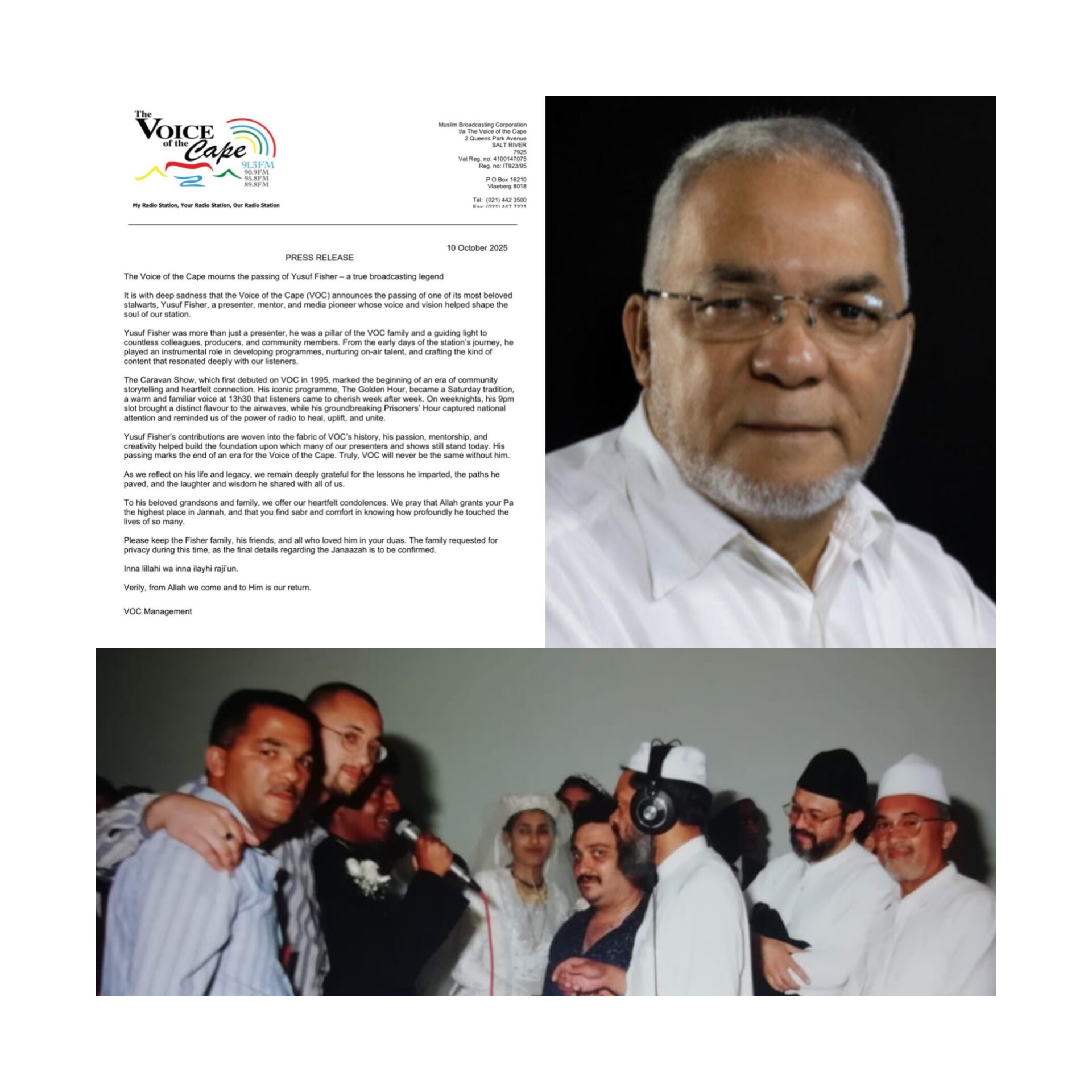 Mehboob - Salaam. I trust you're well. Today I received the very sad ...