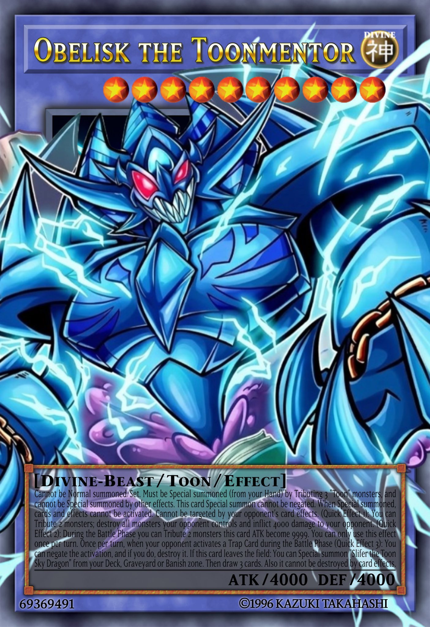 yugioh toon god cards Egyptian Custom Orica card Today I present to you
