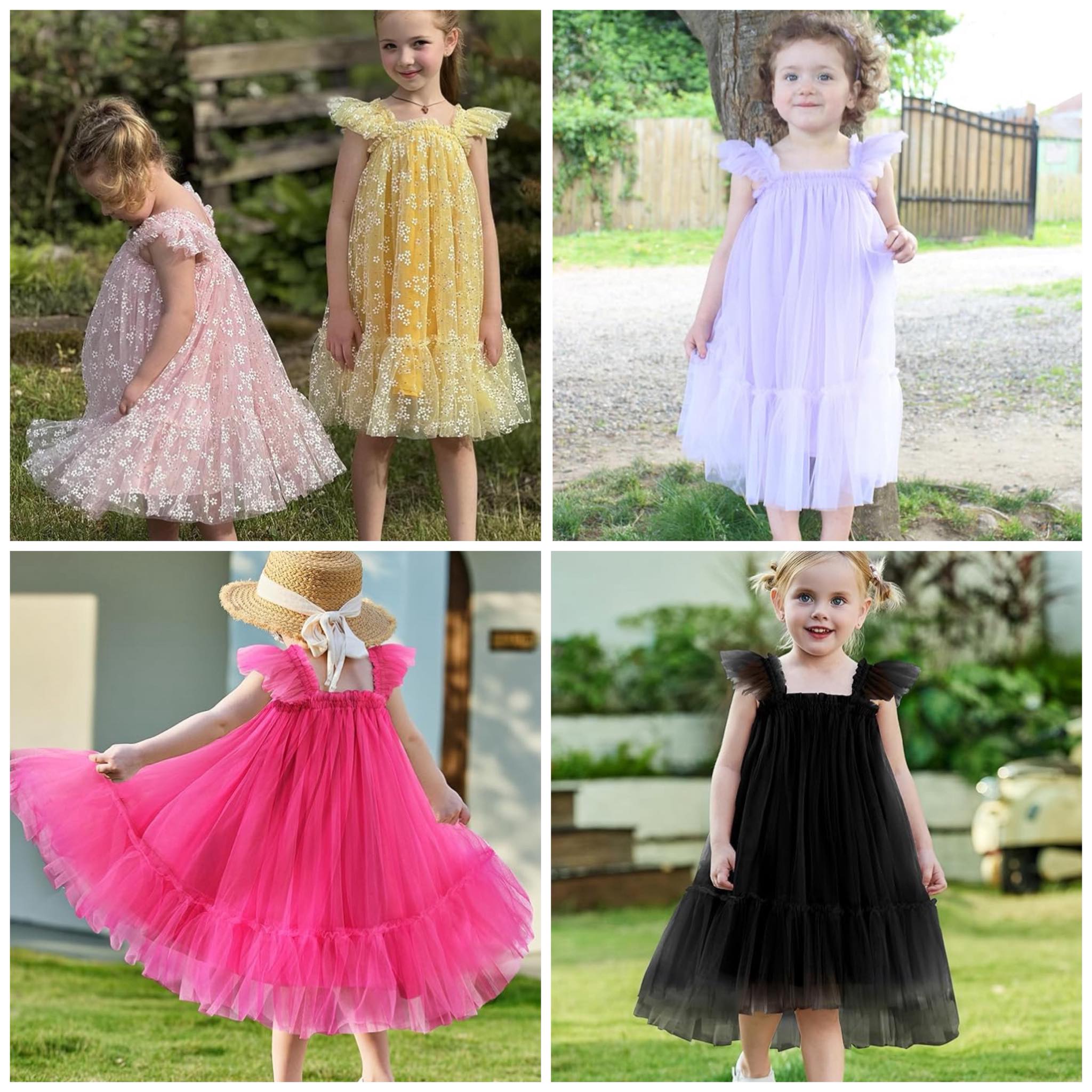 Girls Tulle Skirt Tutu Dress - 5-Layer Fluffy With Sash, Knee-Length For Dance & Parties