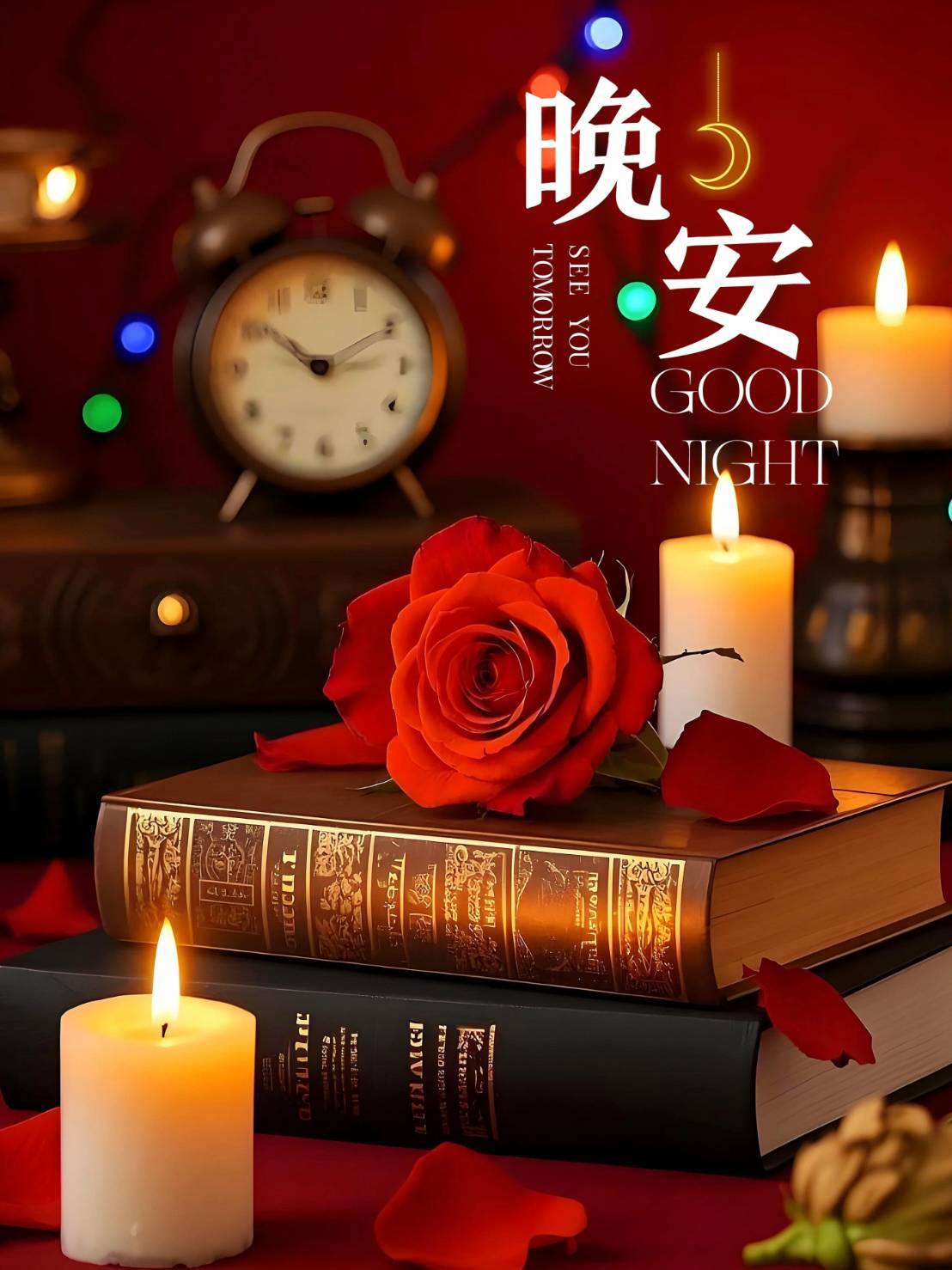 早安吉祥如意花语图 | 晚安舒心 ️今夜有個美夢🥰🌹🦋🍎🍀 | Facebook