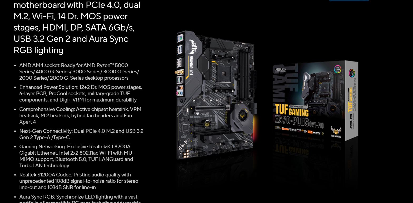 Asus TUF Gaming Plus X570 motherboard experiences?