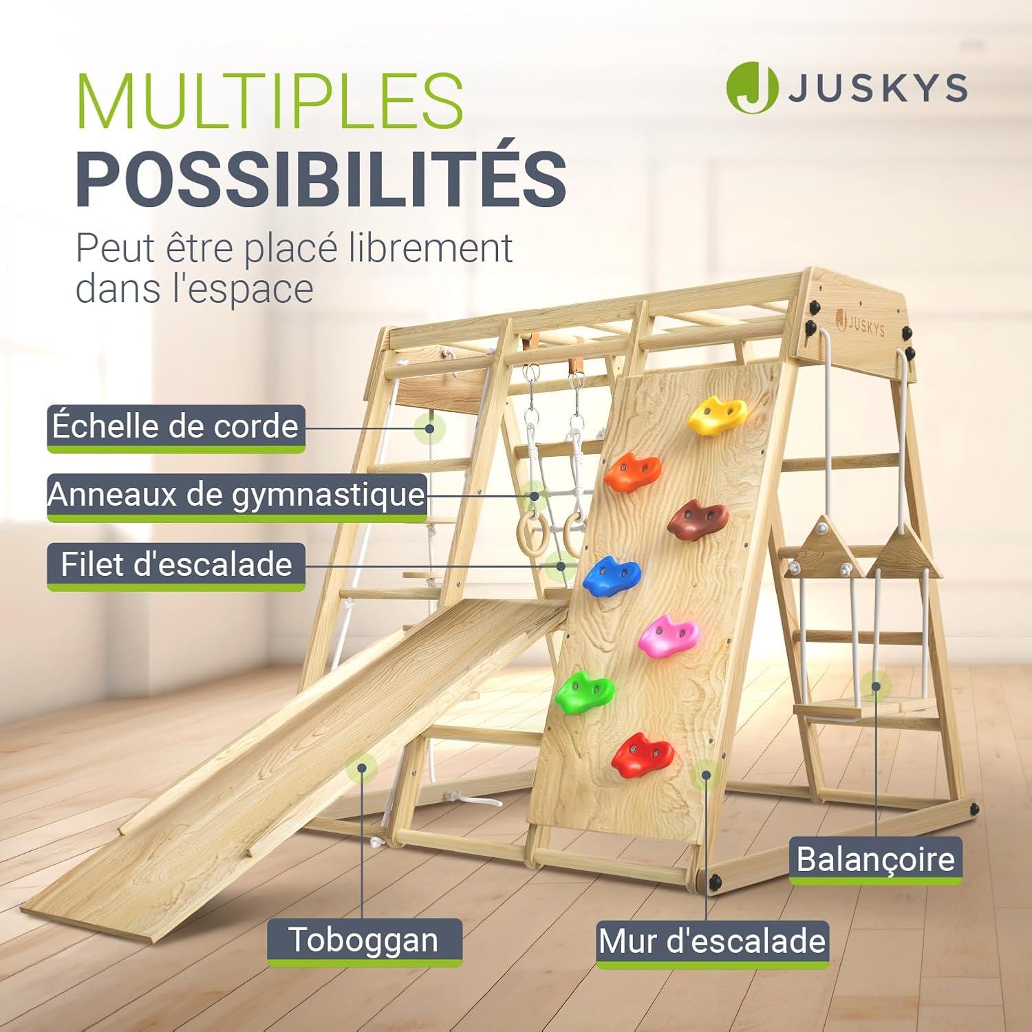 Mini structure d'escalade Juskys : un terrain de jeu sécurisé pour vos