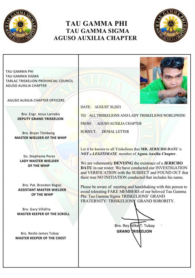 First... - Tau Gamma Phi-Tau Gamma Sigma Aguso Auxilia Chapter | Facebook