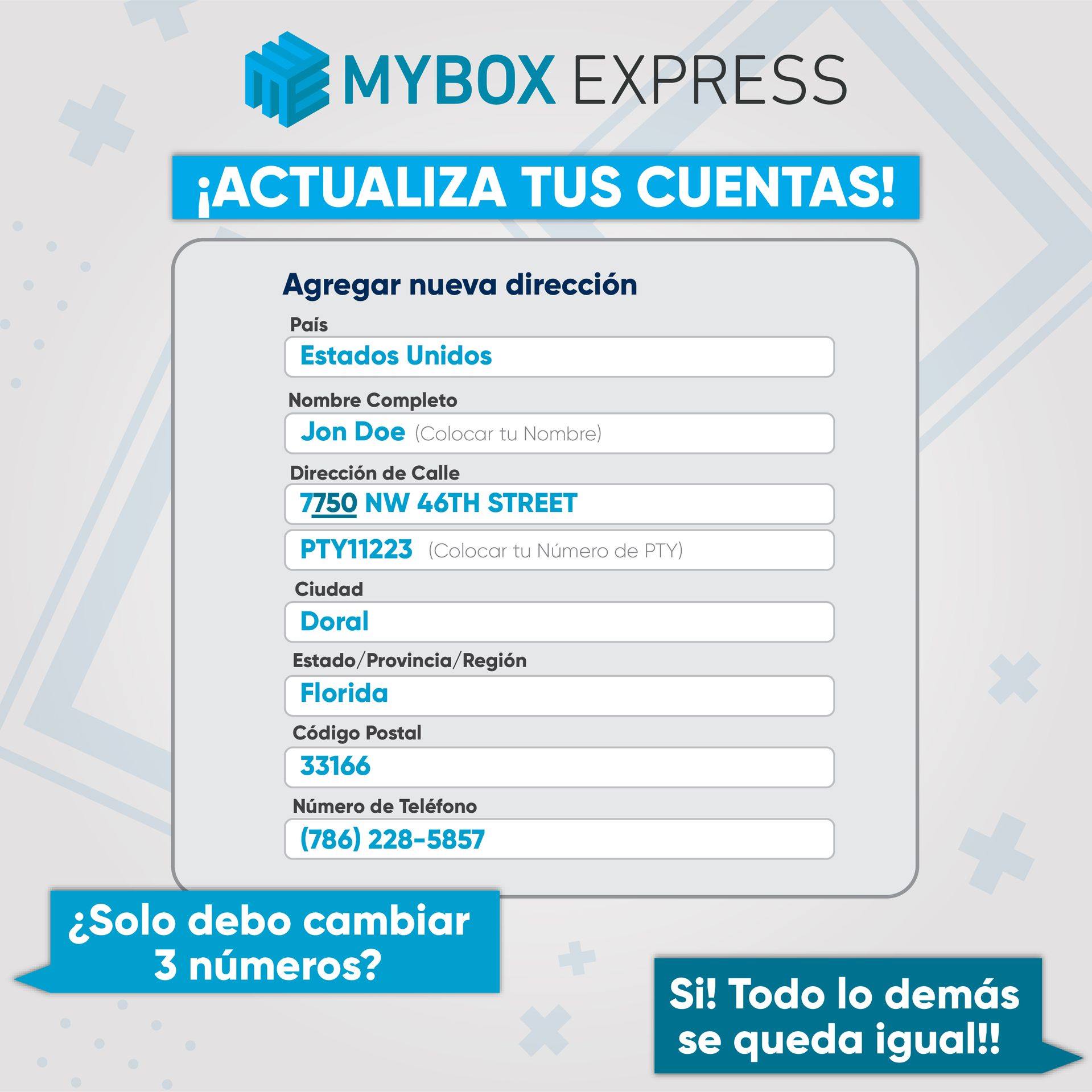 Mybox - 🔴NUEVA DIRECCIÓN EN MIAMI🔴 No olvides cambiar tu dirección en ...