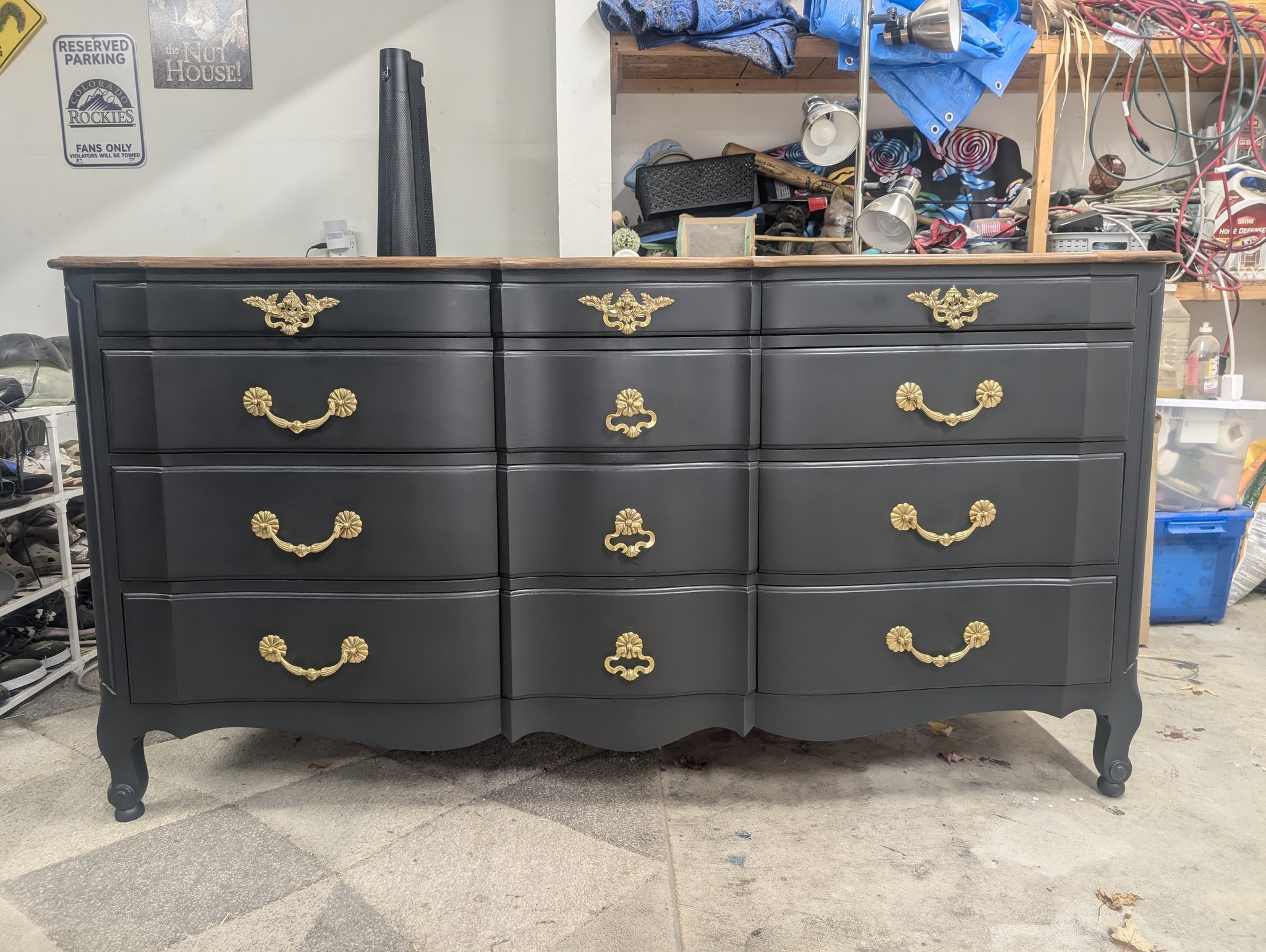 black french provincial dresser – Not Too Shabby French Painted Furniture Black Accents