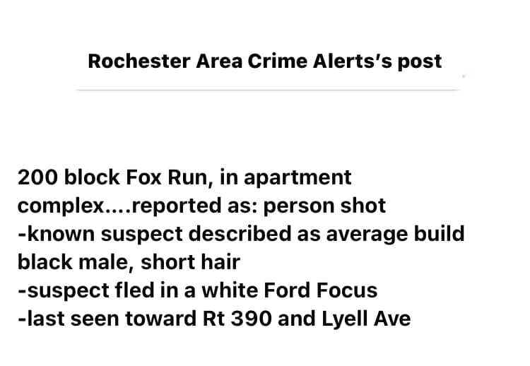 Fox Run in... - Rochester NY Crime, Incidents, News & Info