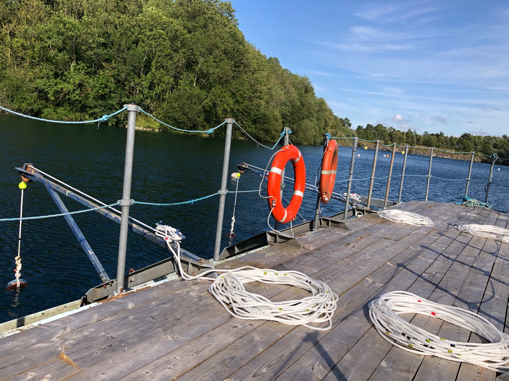 Vobster - RAISING ROPE New ropes today on the free diving platform ...