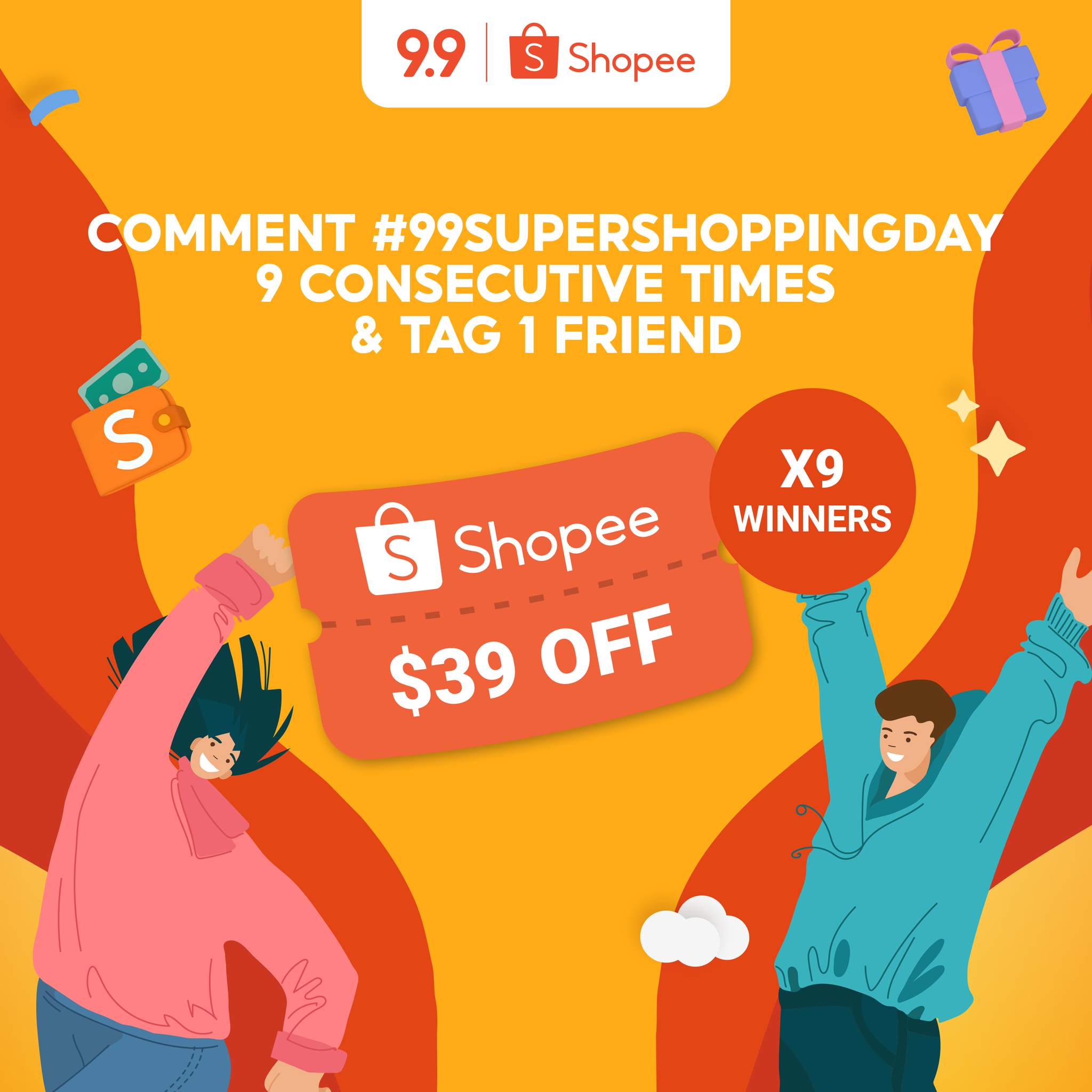 Shopee - Be 1 out of the 9 lucky winners to win a $39 Shopee Voucher ...