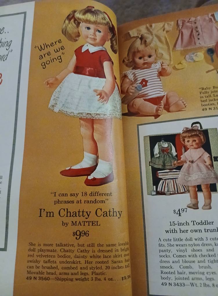 Vintage Chatty Cathy dolls from 1963 and 1964