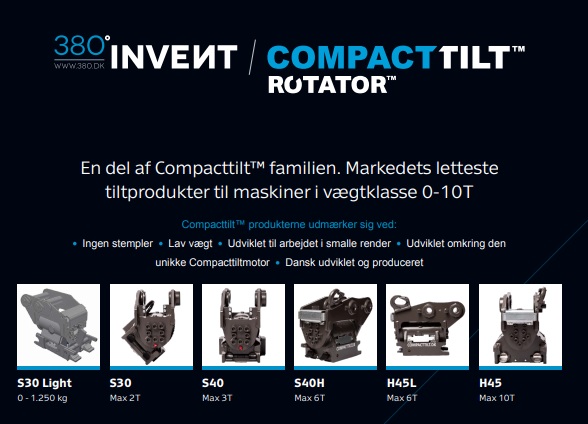 Compacttilt - Compact Tiltrotator S40 er det nyeste medlem...