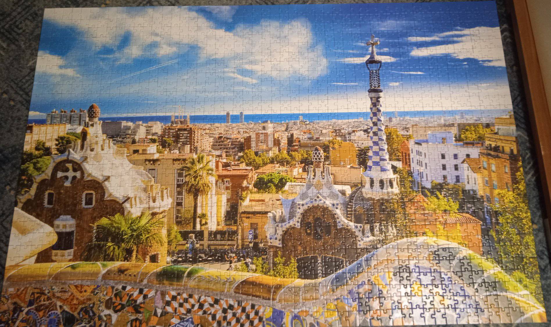 MyPuzzle 500-Piece Jigsaw Puzzle - Barcelona's Park Güell Vintage Travel Poster For Adults