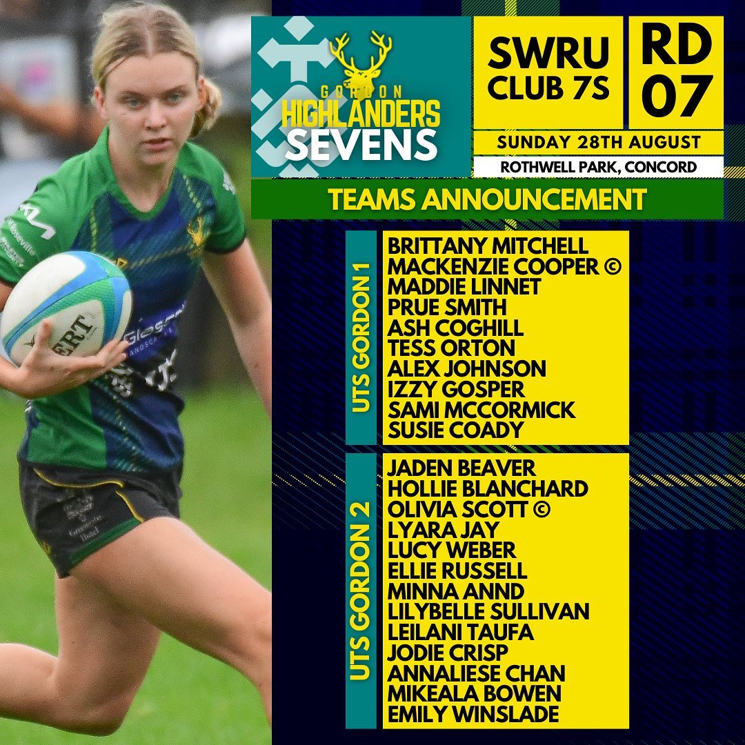TEAM LIST | UTS GORDON 7s... - Gordon Rugby - The Highlanders