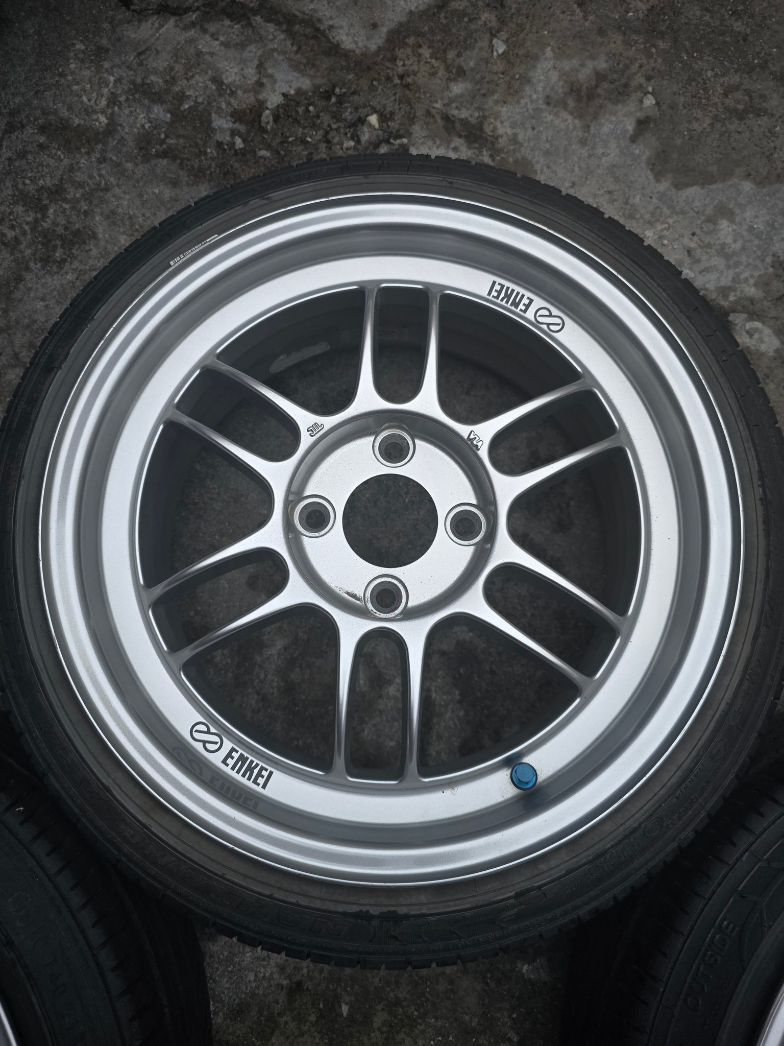 Used Enkei RPF1 rims with Nankang tires
