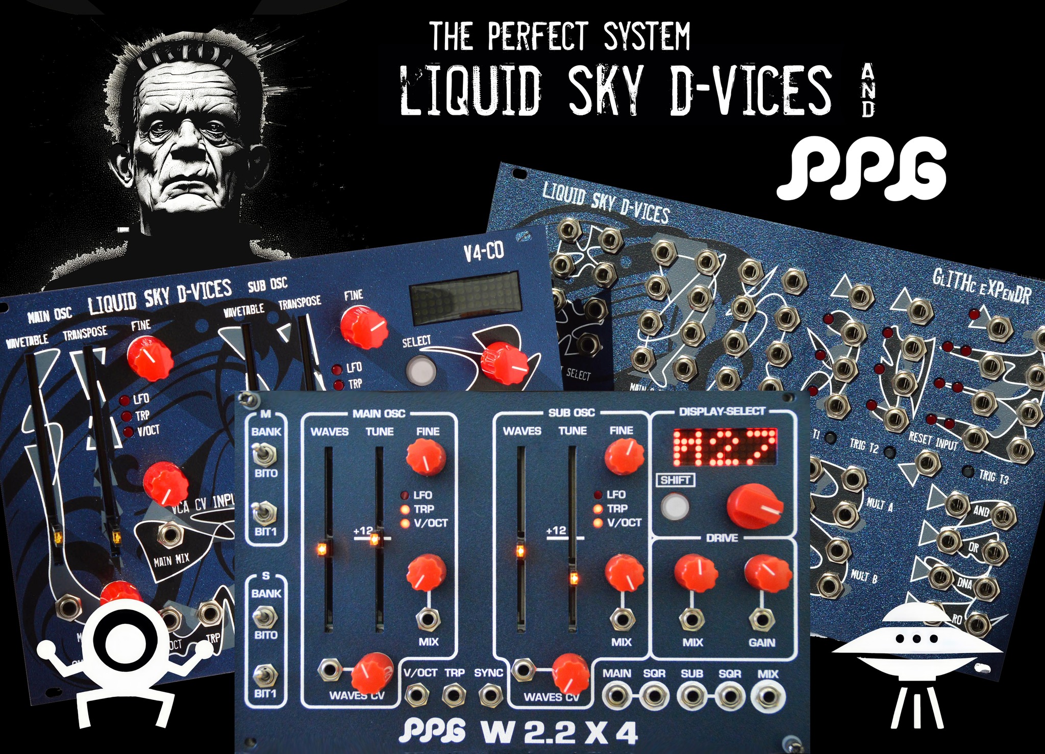 PPG W2.2×4, a dual oscillator with a PPG Wave 2.2-style wavetable