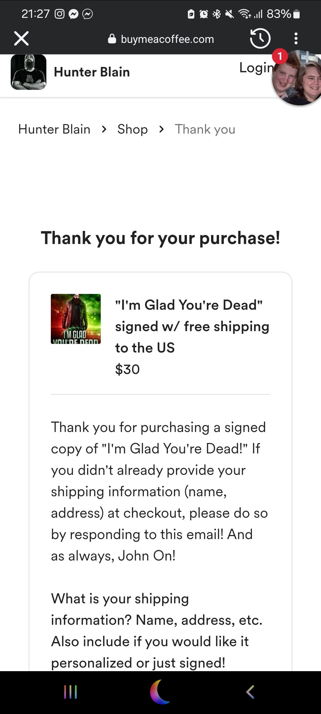SIGNED BOOK SALE Until the end of... - Hunter Blain- Author | Facebook