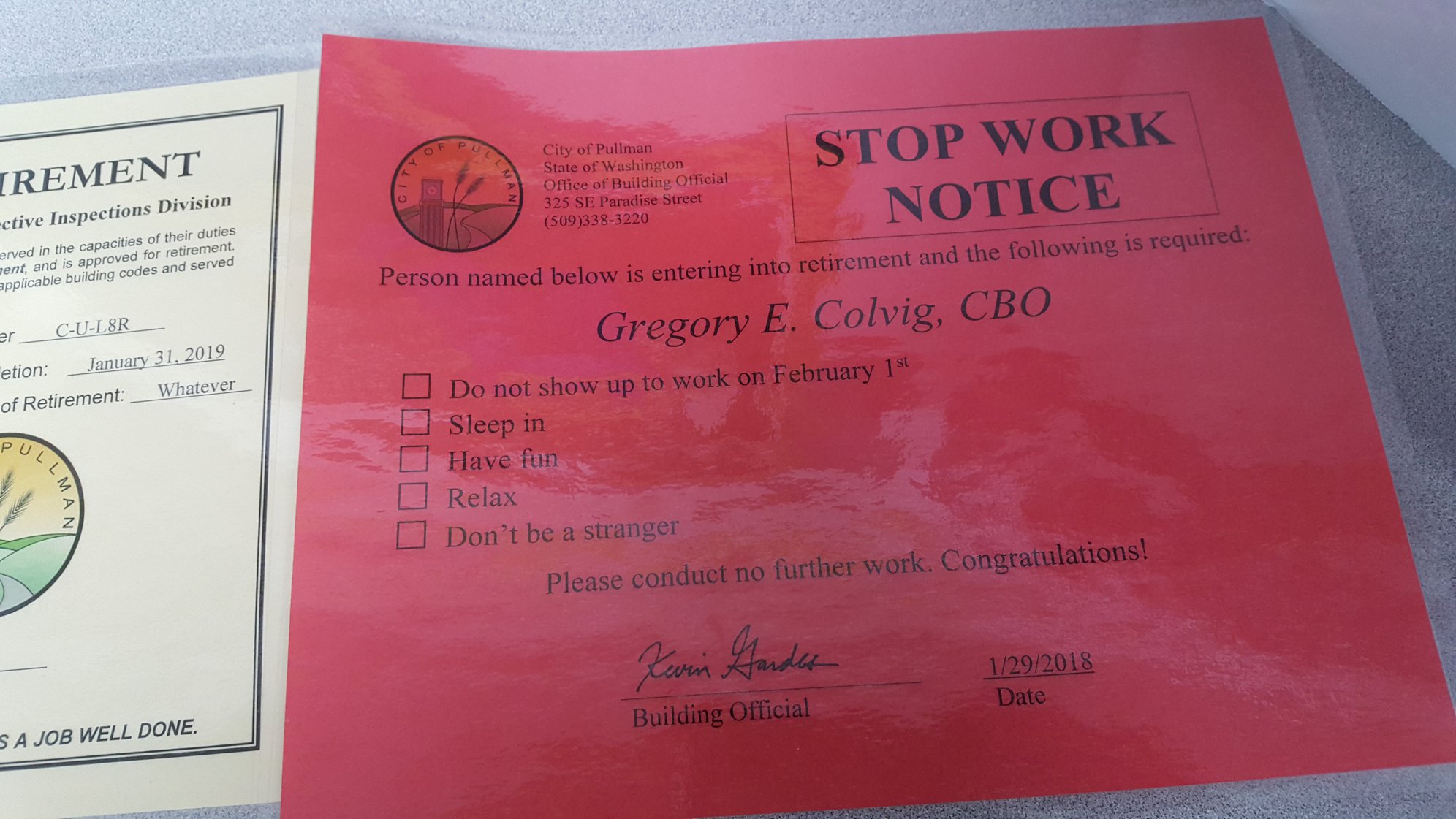City of Pullman - Congratulations to our friend, coworker,... | Facebook