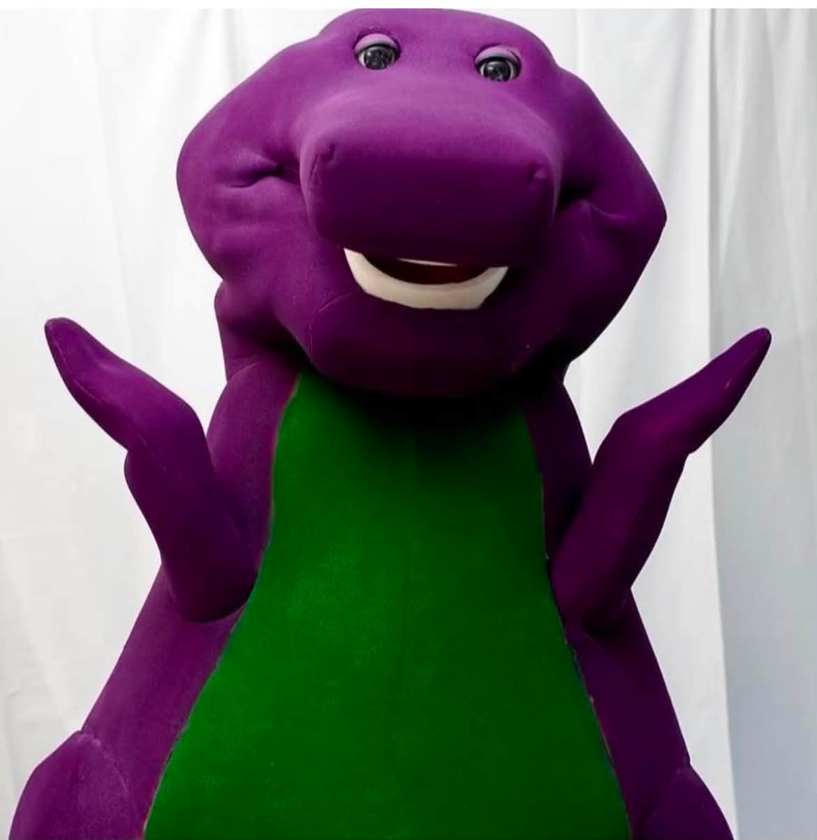 Restoring a 1988 Barney The Dinosaur plush with spray paint