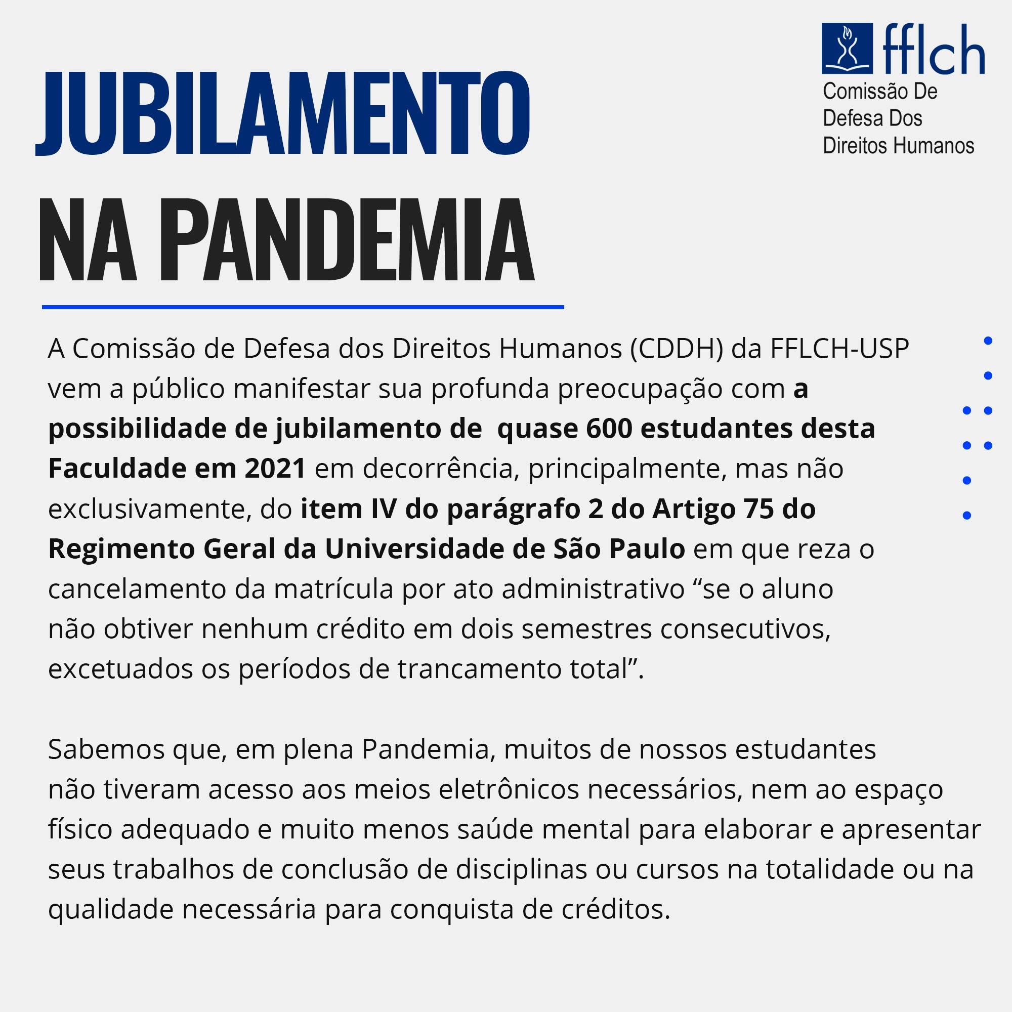 CDDH FFLCH USP - A Comissão de Defesa dos Direitos Humanos...