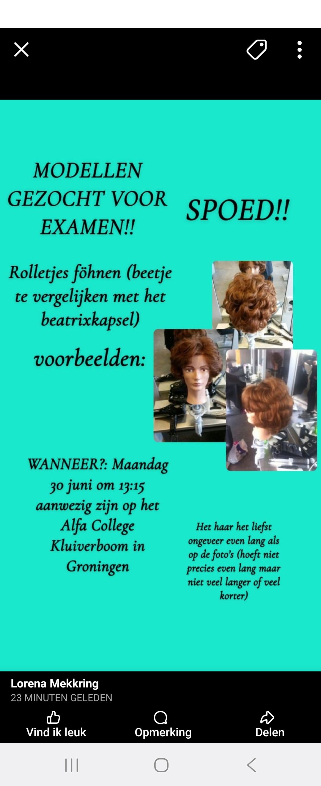 Kappers modellen voor trainingen gezocht Algemeen | Mijn dochter is ...