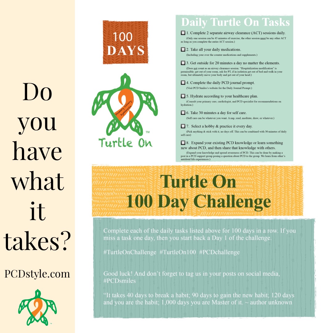 PCD Style - Join the Turtle On 100 Day Challenge and put...