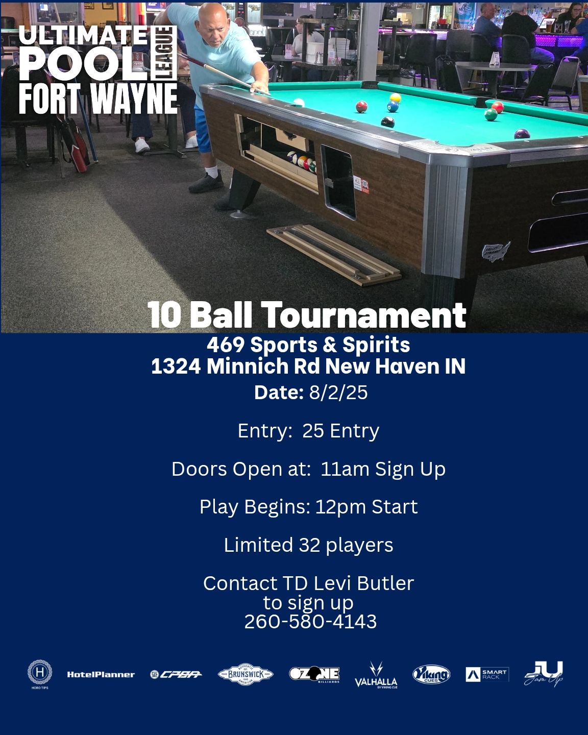Levi Butler - 🎱 NEXT ULTIMATE POOL TOURNAMENT 🎱 10-BALL... | Facebook