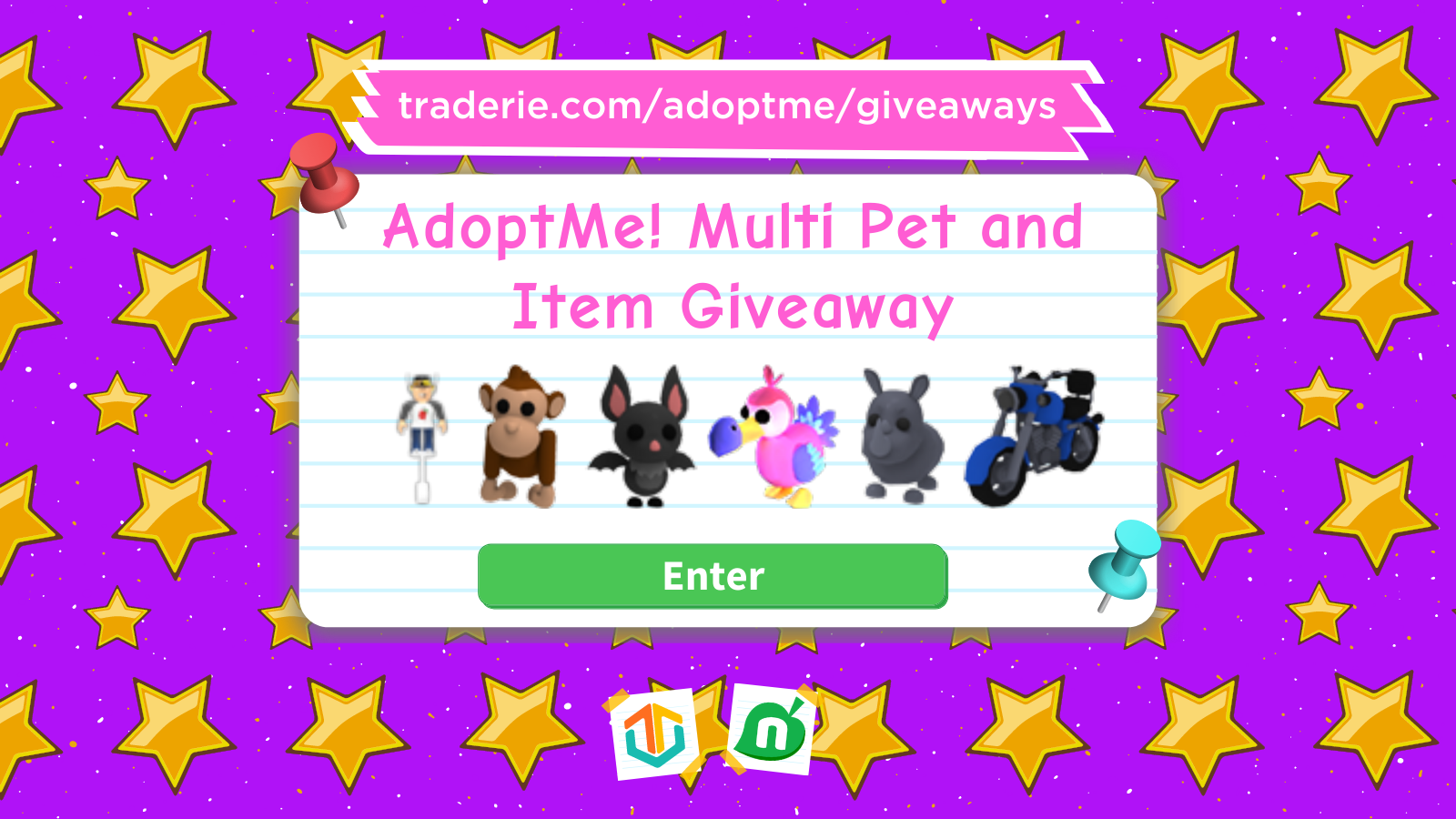 Traderie - GIVEAWAY Our next Adopt Me! giveaway ends TODAY at 10:00PM ...