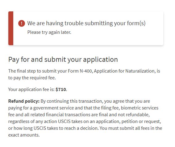 N-400 US Citizenship Support | I just filled out my N-400 form online ...