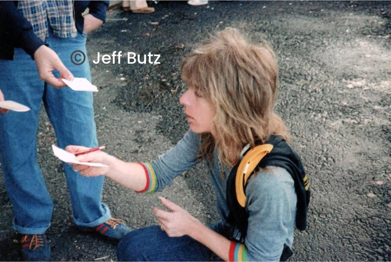 Randy Rhoads signing autographs on Blizzard of Ozz tour 1981