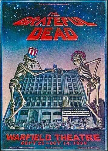 Grateful Dead's 1980 Warfield Theater poster art
