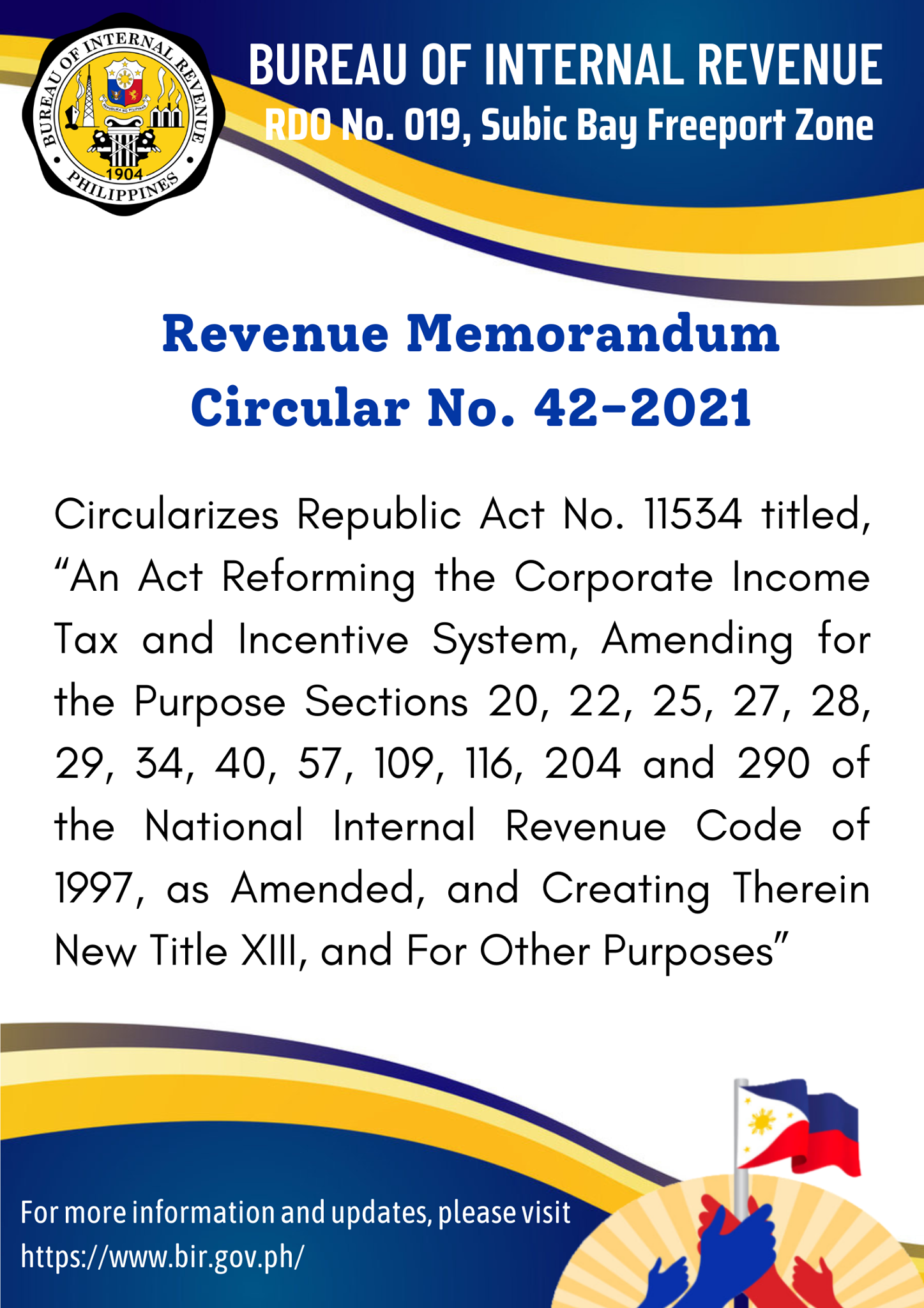New Issuance:... - BIR RDO 19 - Subic Bay Freeport Zone | Facebook
