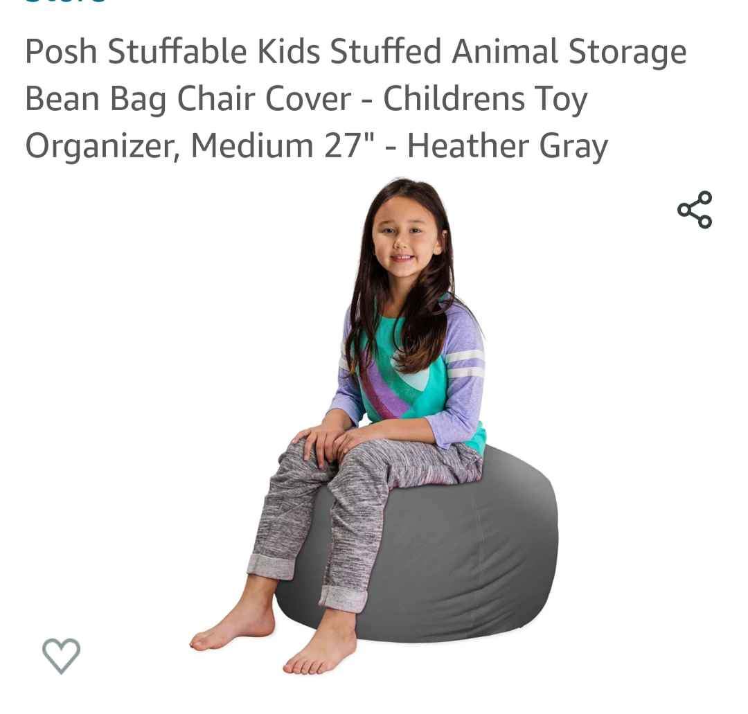 Posh Creations Stuffed Animal Storage Bean Bag Chair Kids, Teens and