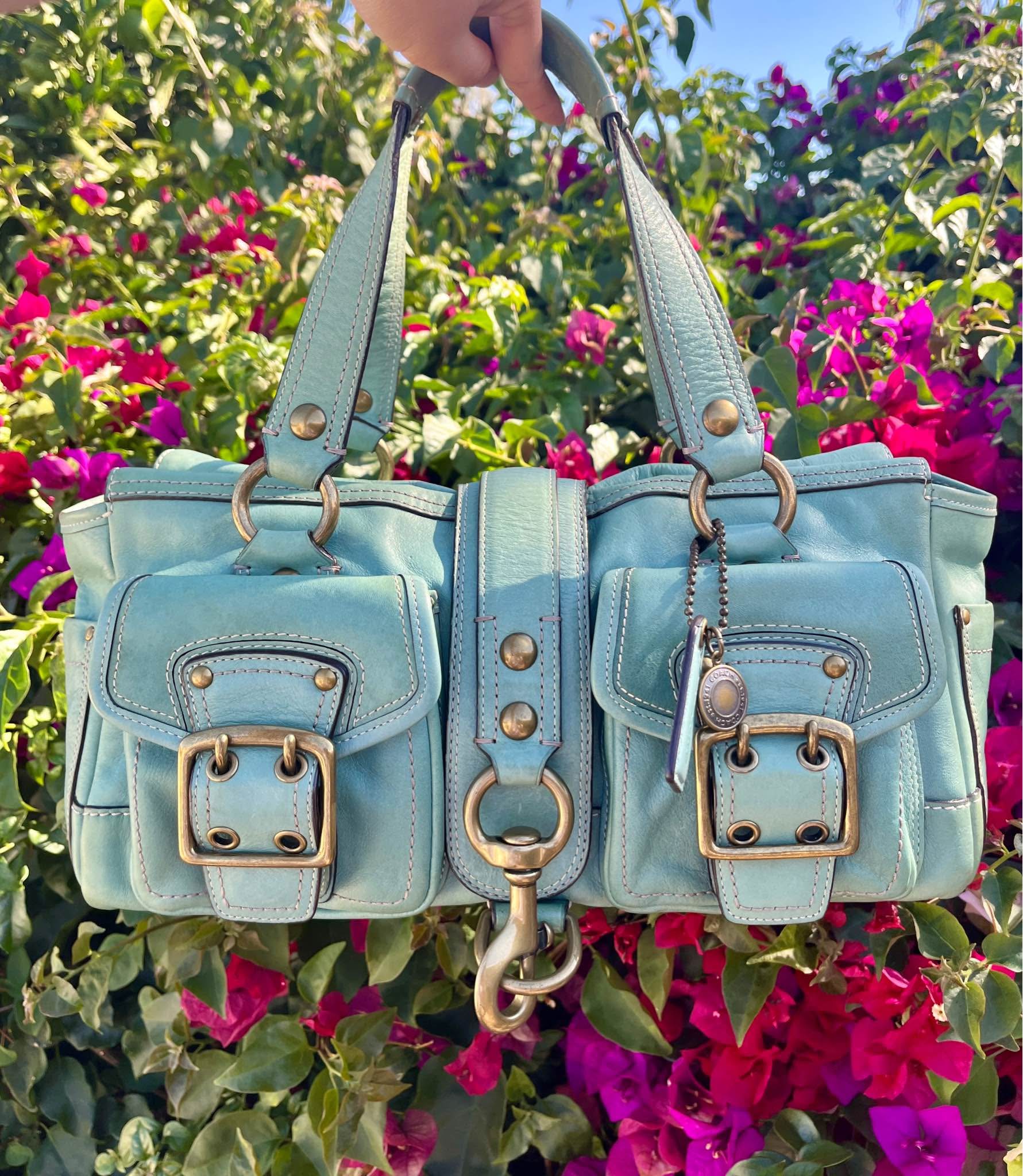 Gorgeous vintage Coach bag in the super rare Pond Blue vachetta 
