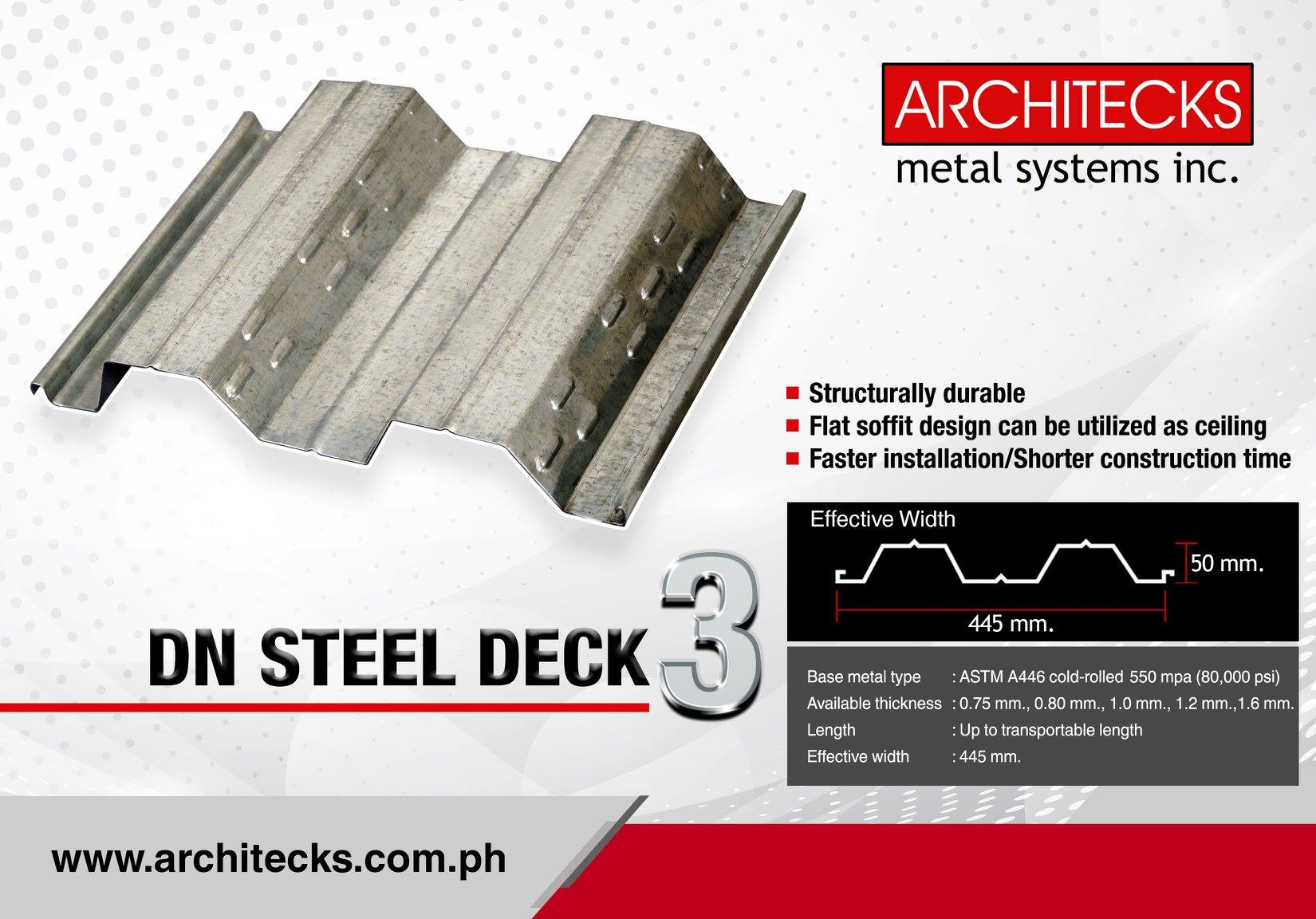 The DN Steel Deck 3 is a... - Architecks Metal Systems, Inc. | Facebook