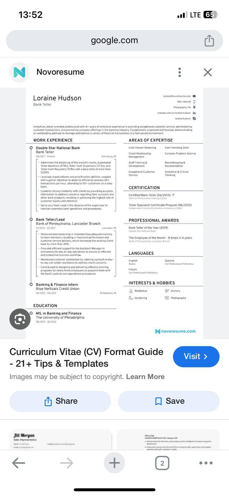 New CV for JOB Application | Facebook